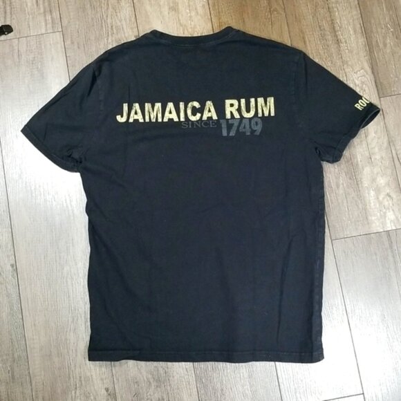 Roots Appleton Estates Men's T-Shirt Size L Black Jamaica Rum Roots Spell Out - Picture 2 of 6